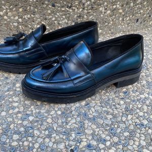 Tommy Hilfiger Blue Metallic Loafers